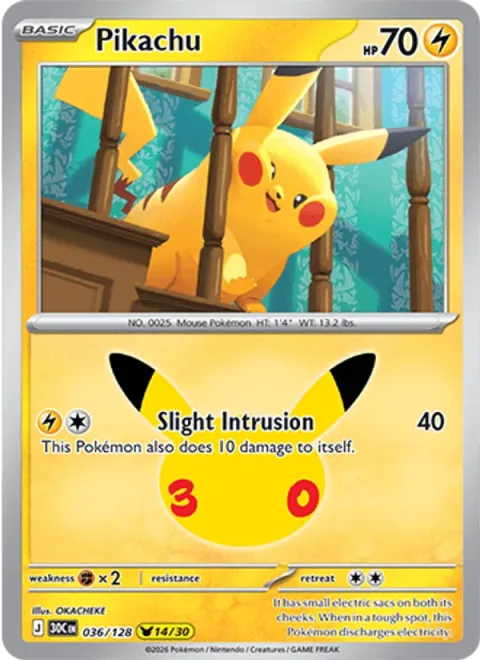 Pikachu 036/128 NM